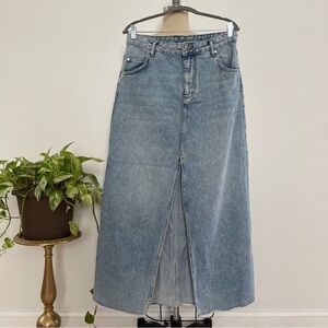 Anthropologie Pilcro front slit maxi denim skirt